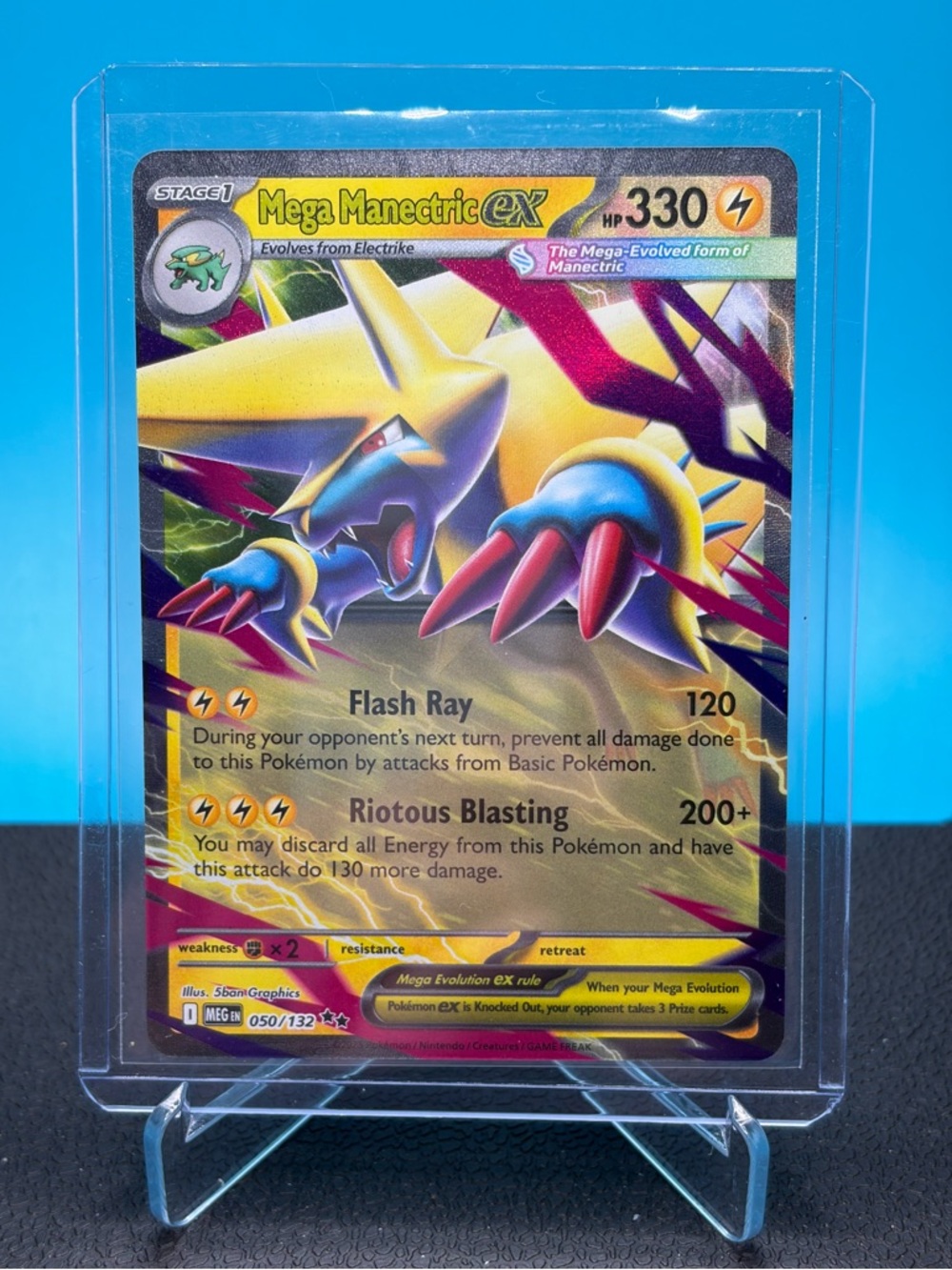 2 Available; Mega Manectric ex Holo Rare Pokémon Card